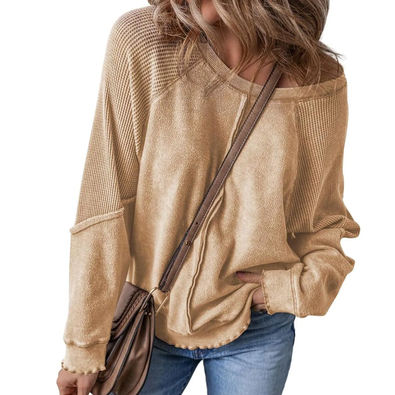 👕✨ 50% RABATT! Lässiges Rundhals-Top mit langen Ärmeln für Damen – Bequem, vielseitig & perfekt für Alltag, Freizeit & kühlere Tage 🍂