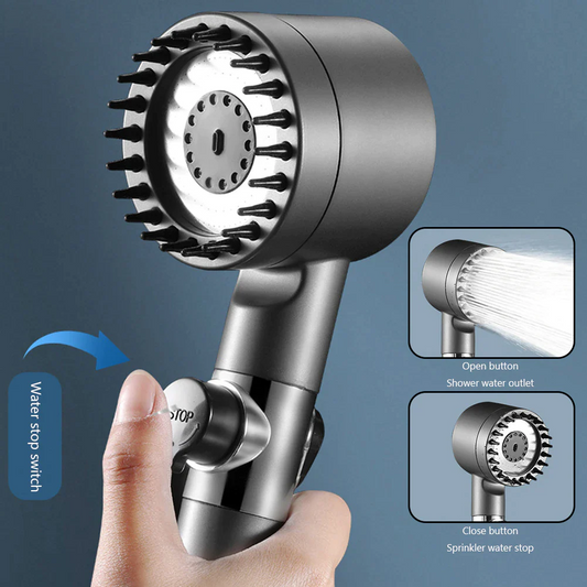 💧🚿 4-in-1-Massageduschkopf mit Filter & Hochdrucktaste – 3 Modi, wassersparend, einfache Montage ✨🔧 – Perfekte Enspannung für zu Hause