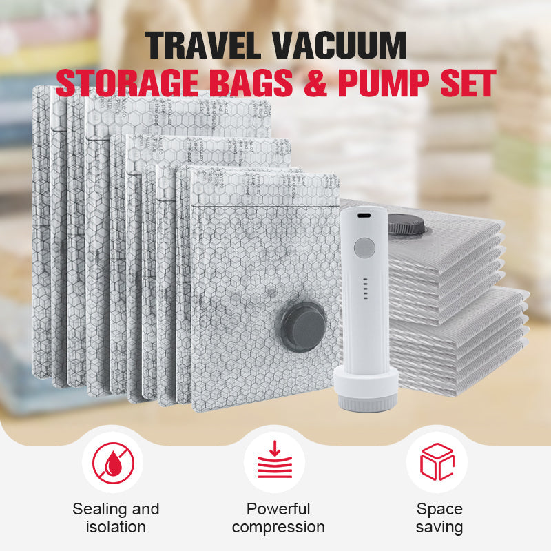 🧳 50% RABATT! ✨ Reise-Vakuumbeutel-Set mit Pumpe – Platzsparend, Robust & Perfekt Für Mehr Stauraum Auf Reisen 🔋