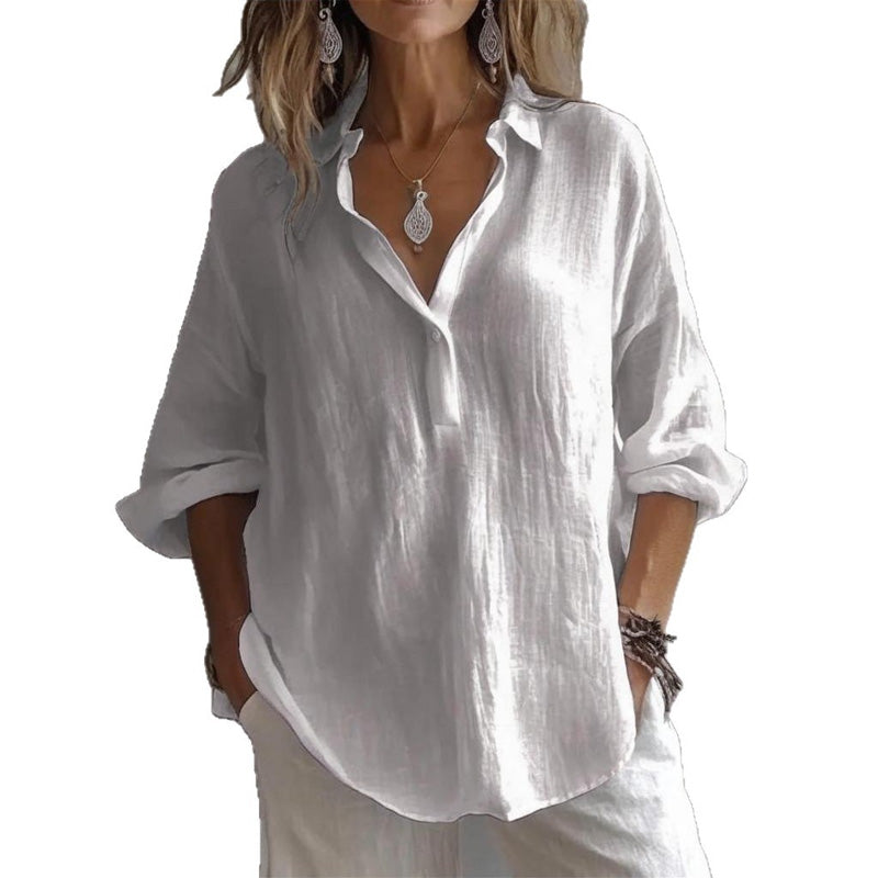 👔✨ 50% RABATT! Lockere, vielseitige Damen-Bluse – Leicht, lässig & perfekt für Alltag und Büro ✨