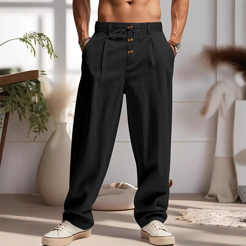 👖✨ -50% AUF HERREN FREIZEIT-HOSE MIT GERADEM BEIN! Kordelzug, atmungsaktives Material & vielseitiger Stil ✨