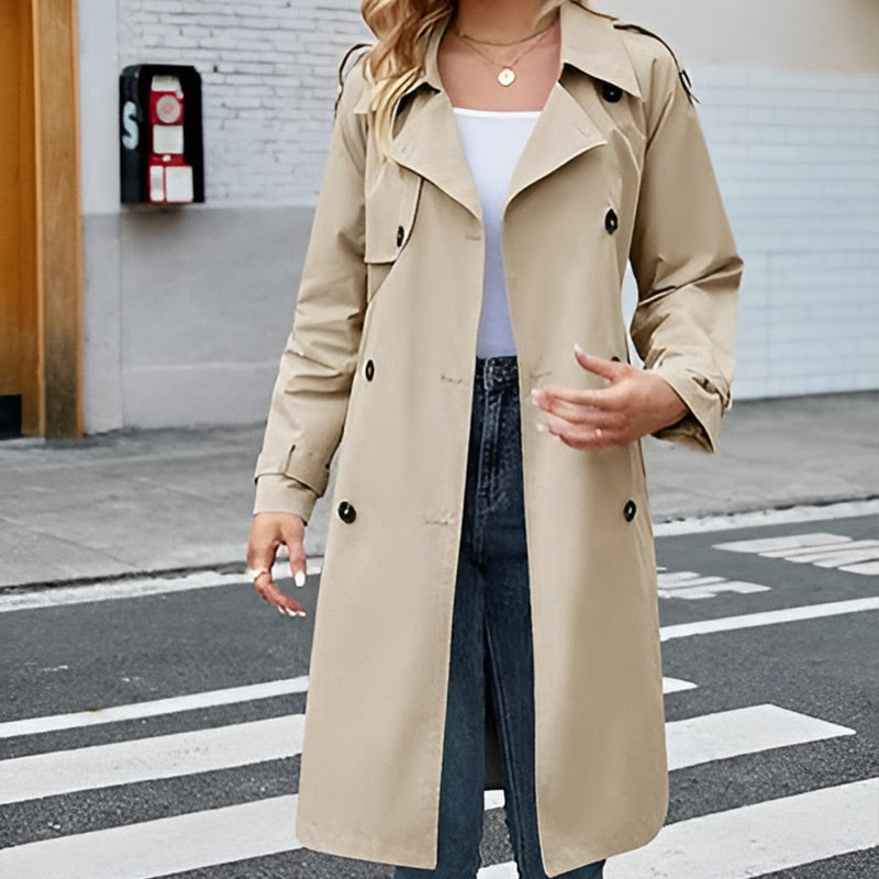 🧥✨ Vintage Trenchcoat für Frauen – 50% RABATT! Zeitloser Klassiker mit Gürtel & Doppelreiher 👒