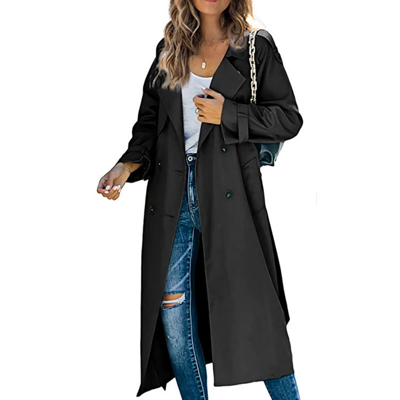 🧥✨ Vintage Trenchcoat für Frauen – 50% RABATT! Zeitloser Klassiker mit Gürtel & Doppelreiher 👒