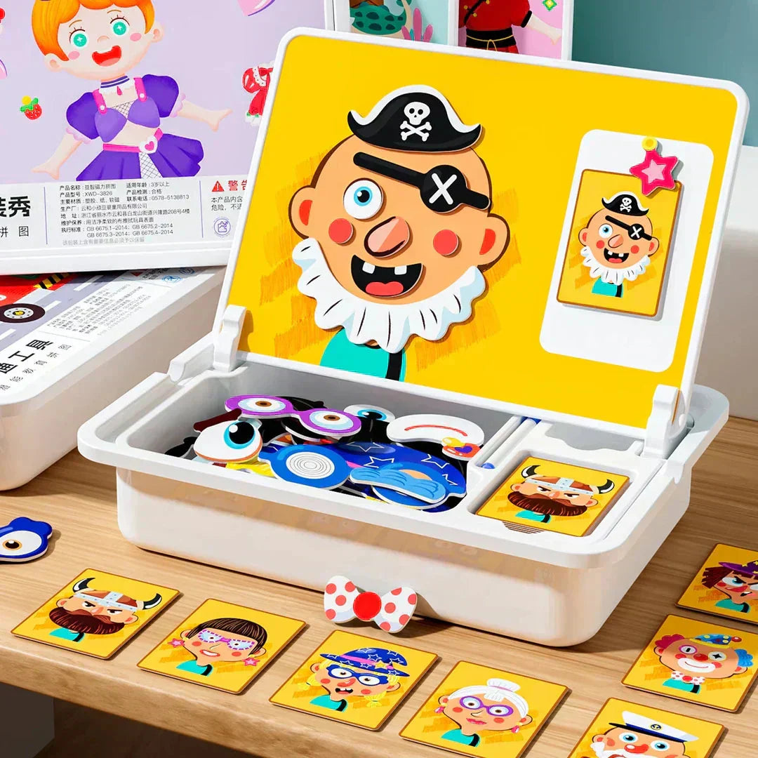 ⏳Begrenzte Zeit 40% Rabatt💥🔥🎨Magnetisches Puzzle zum Anziehen von Gesichtern für Kinder im Vorschulalter