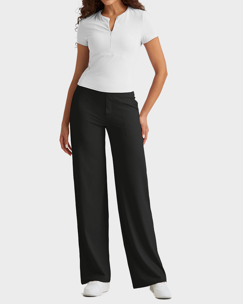 💖LAST-DAY-AKTION – 50 % RABATT 💖 Lässige Yoga-Hose mit weitem Bein für Damen mit hoher Taille und Stretch
