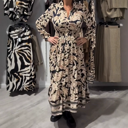 💖Anmutiges Langarmkleid mit Blumenmuster