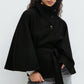 🧥 50% RABATT! Damen Cape-Mantel mit Stehkragen & Gürtel – Elegant, Figurbetont & Vielseitig Kombinierbar 🍂