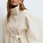 🧥 50% RABATT! Damen Cape-Mantel mit Stehkragen & Gürtel – Elegant, Figurbetont & Vielseitig Kombinierbar 🍂