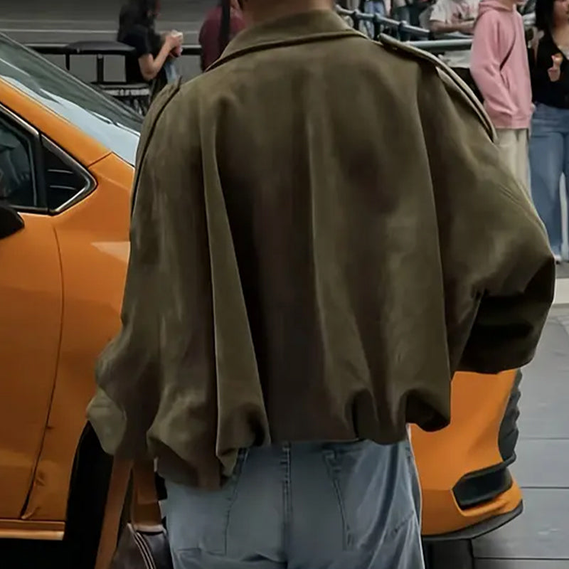 Damen-Pilotenjacke mit Veloursleder-Optik