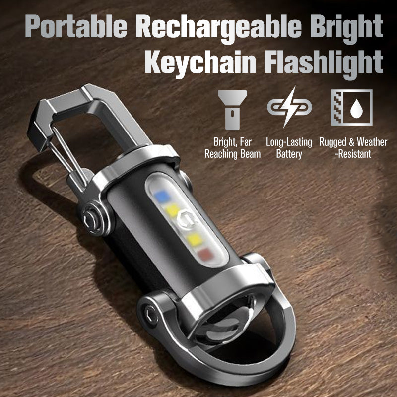 🔥Heißer Verkauf 50% Rabatt🔥✨1+1 gratis 🔦 Tragbare wiederaufladbare helle Schlüsselanhänger-Taschenlampe