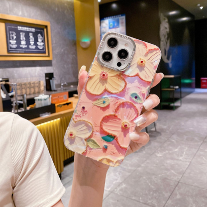 Stoßfeste iPhone-Hülle mit Blumenmuster