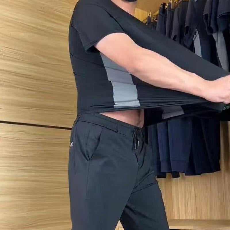 💎👕 50% RABATT! Zweiteiliges Sport-Set für Herren – Kurzarm-T-Shirt & Lange Hose | Atmungsaktiv, bequem & ideal für Training oder Freizeit 🏃‍♂️