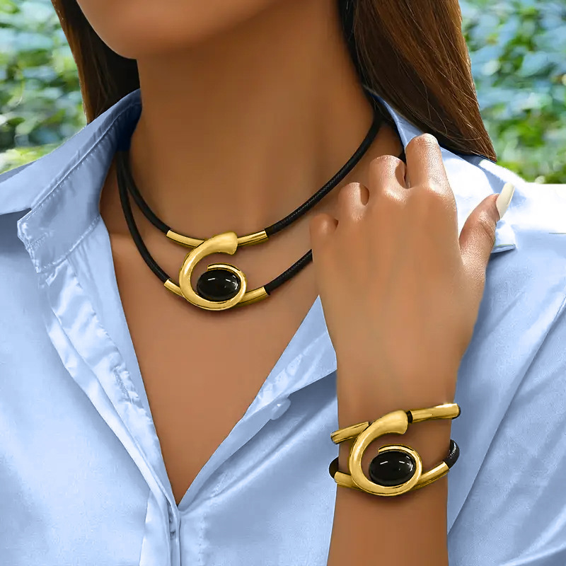 🔥Heißer Verkauf 50% Rabatt✨🐌 #DurableBohoJewelry #AcrylicStoneSet" #DurableBohoJewelry #AcrylicStoneSet"Vintage Boho Halskette & Armband Set