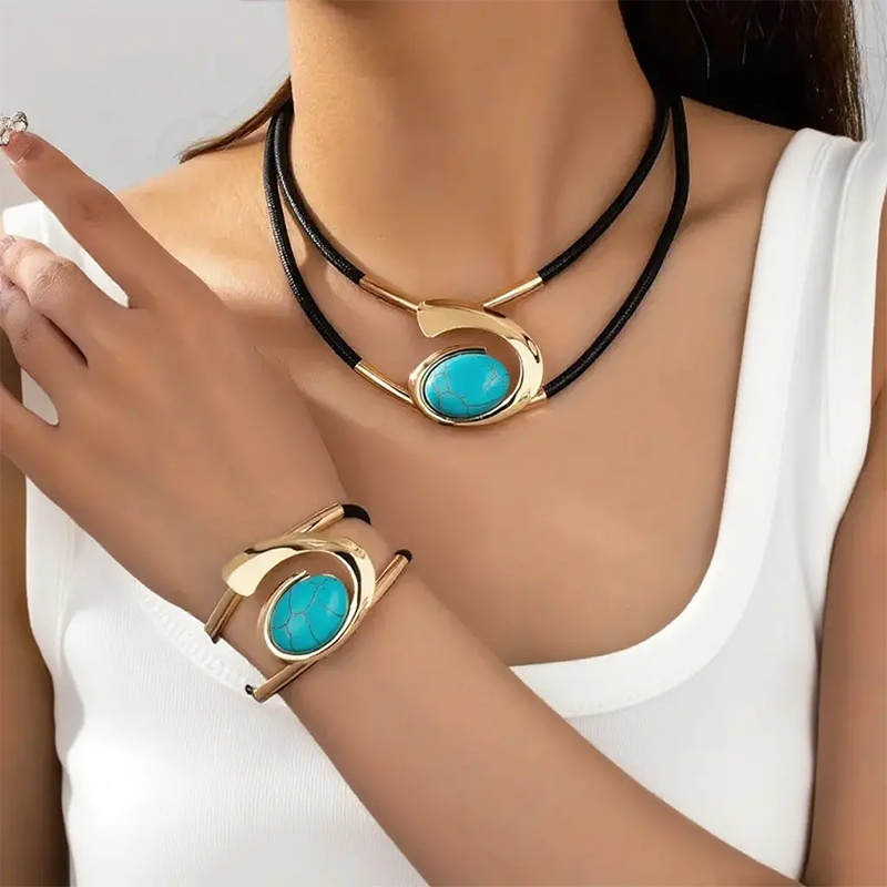🔥Heißer Verkauf 50% Rabatt✨🐌 #DurableBohoJewelry #AcrylicStoneSet" #DurableBohoJewelry #AcrylicStoneSet"Vintage Boho Halskette & Armband Set