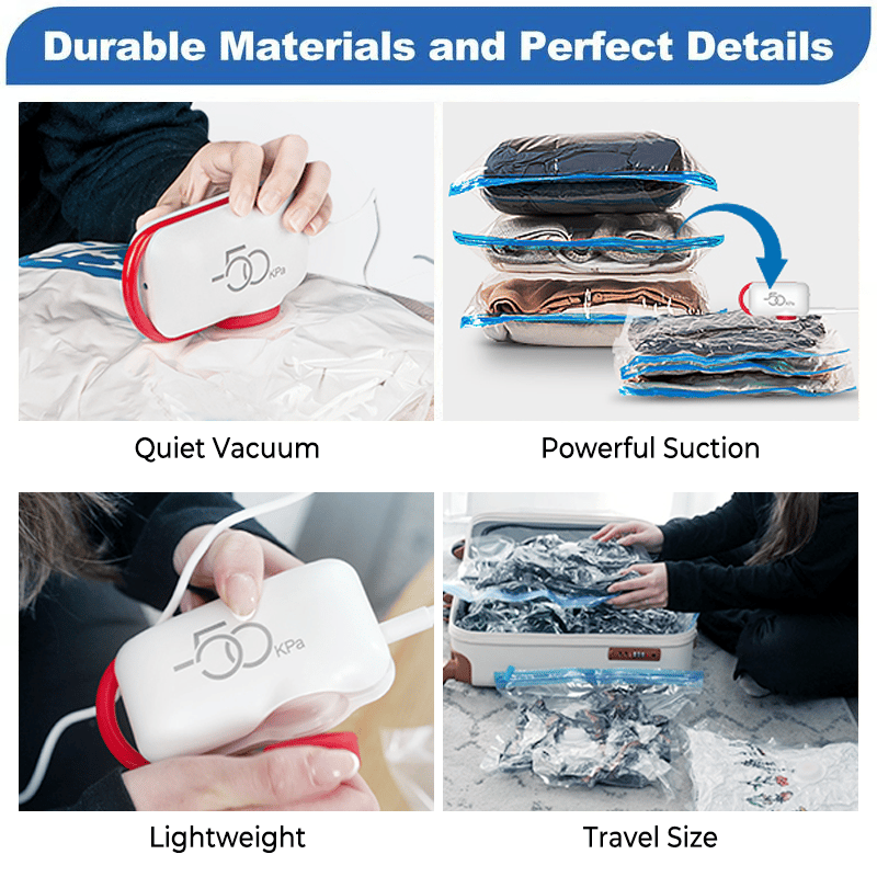 🧳🌼 BEGRENZTER VERKAUF – 50% RABATT! 9 Pack leichte Reisetaschen mit USB-Elektropumpe – Platzsparend, wiederverwendbar & perfekt für Reise, Umzug & Zuhause ✨