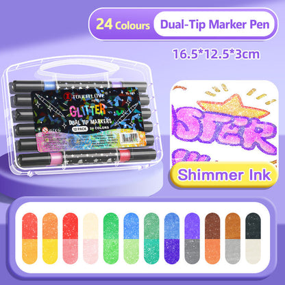 🔥Weihnachtsangebot  50% RABATT🎨✨Dual-Tip Glitter Marker Pen✨