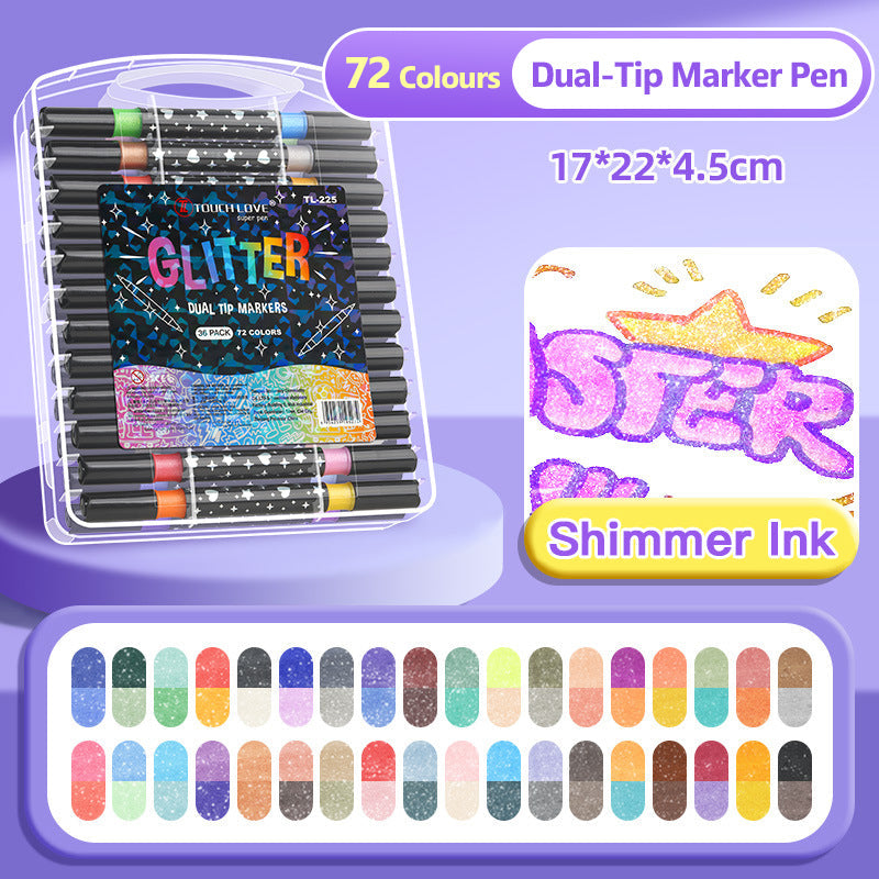 🔥Weihnachtsangebot  50% RABATT🎨✨Dual-Tip Glitter Marker Pen✨