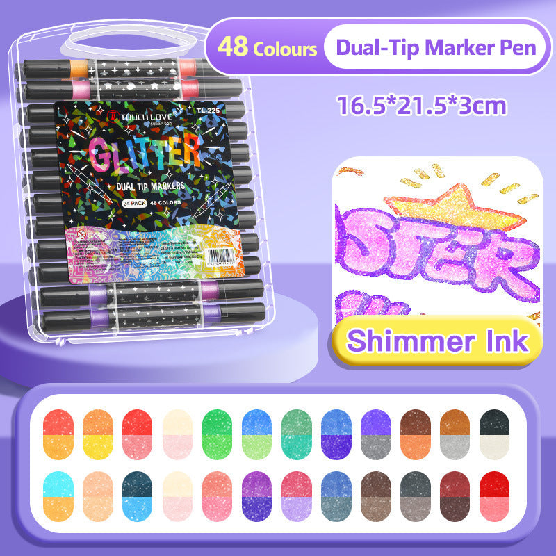 🔥Weihnachtsangebot  50% RABATT🎨✨Dual-Tip Glitter Marker Pen✨