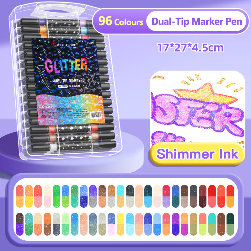 🔥Weihnachtsangebot  50% RABATT🎨✨Dual-Tip Glitter Marker Pen✨