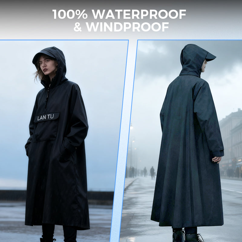 🔥Heißer Verkauf 50% Rabatt🔥Wasserdichter langer Regenmantel mit Kapuze für Roller🌧️