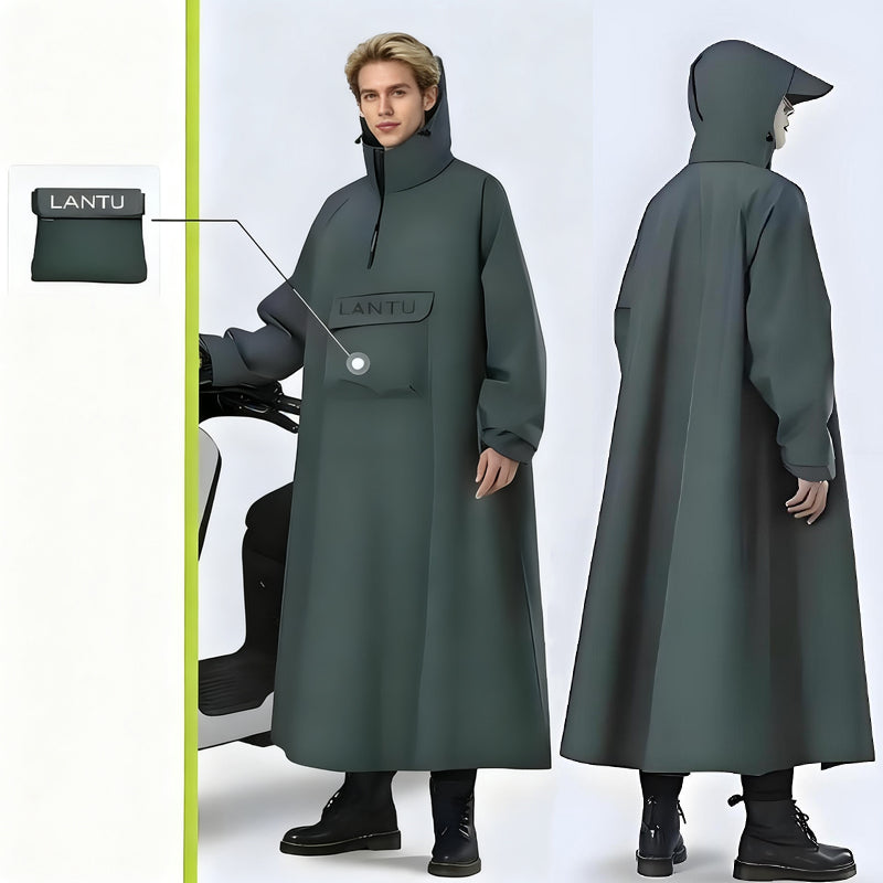 🔥Heißer Verkauf 50% Rabatt🔥Wasserdichter langer Regenmantel mit Kapuze für Roller🌧️