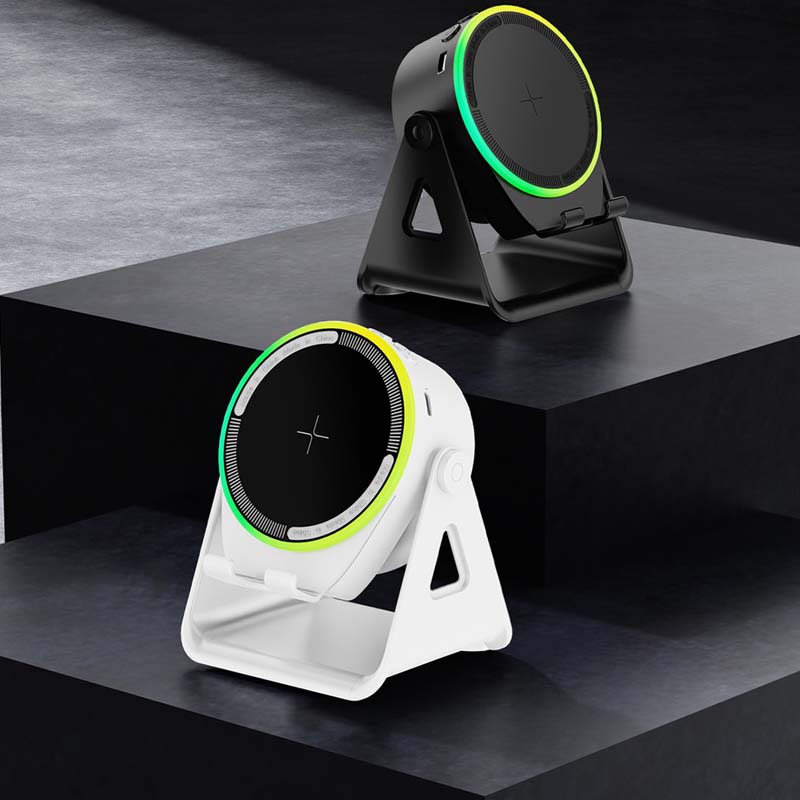 3-in-1 Langaton Laturi Magneettinen Jalusta Bluetooth Kaiutin