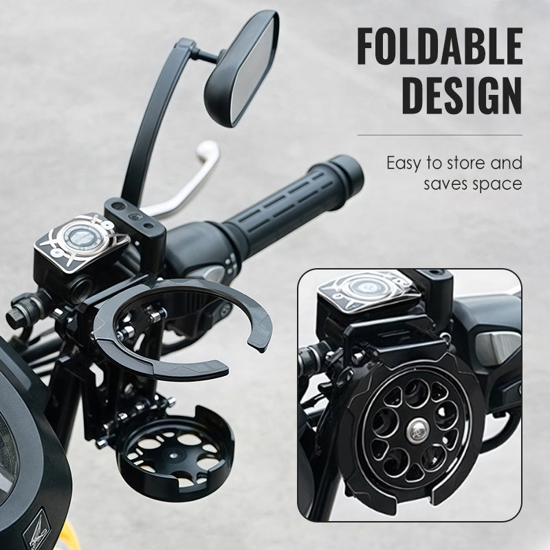 🔥Faltbarer Getränkehalter für Fahrrad, Motorrad und E-Bike, stabiler Becherhalter für Flaschen und Dosen, einfache Montage, bis 6,5 cm Durchmesser
