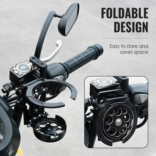 🔥Faltbarer Getränkehalter für Fahrrad, Motorrad und E-Bike, stabiler Becherhalter für Flaschen und Dosen, einfache Montage, bis 6,5 cm Durchmesser