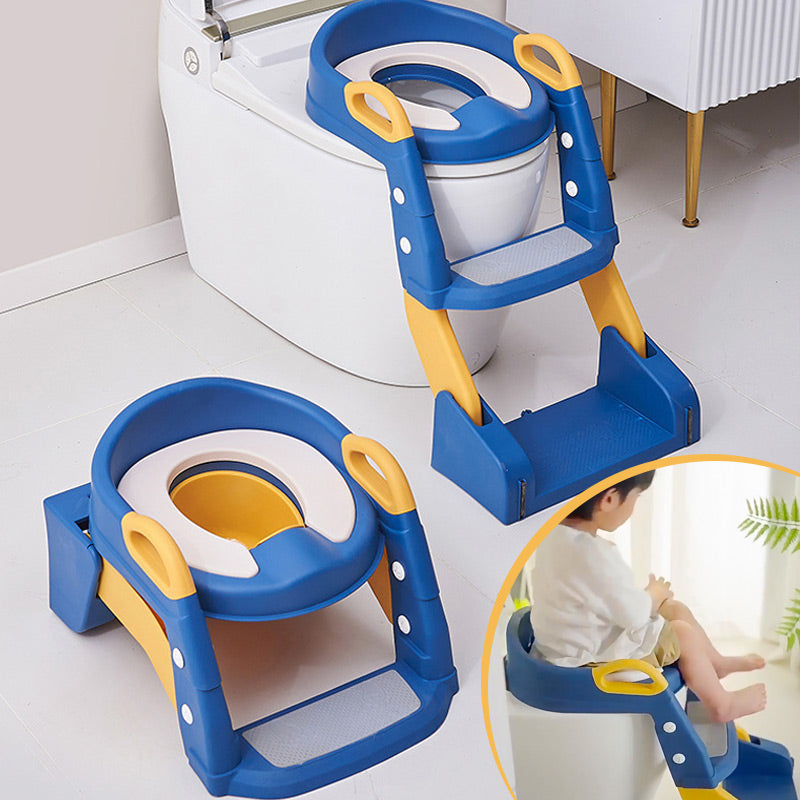 🚽 Baby-Toilettensitz Kinder mit Treppe Toilettentrainer für Kinder WC Sitz mit PU Gepolsterter Höhenverstellbar und Faltbar