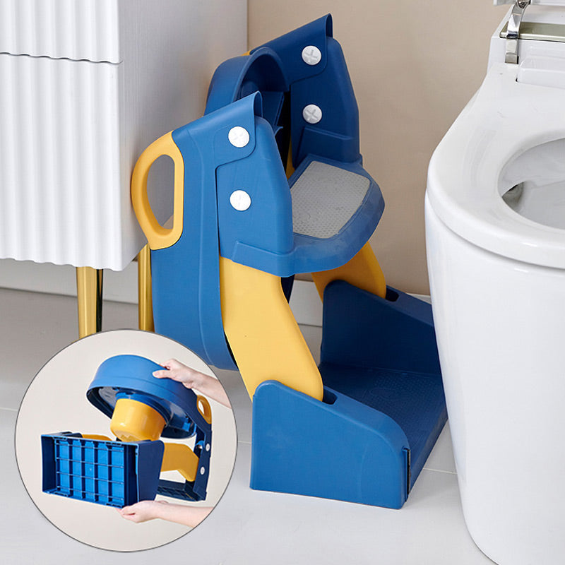 🚽 Baby-Toilettensitz Kinder mit Treppe Toilettentrainer für Kinder WC Sitz mit PU Gepolsterter Höhenverstellbar und Faltbar
