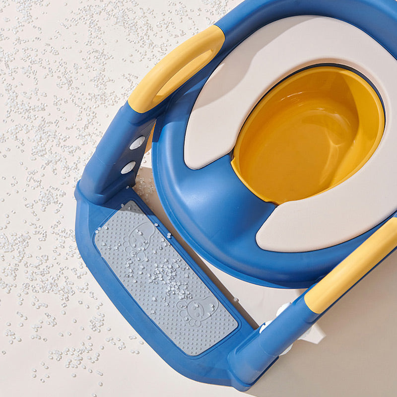 🚽 Baby-Toilettensitz Kinder mit Treppe Toilettentrainer für Kinder WC Sitz mit PU Gepolsterter Höhenverstellbar und Faltbar