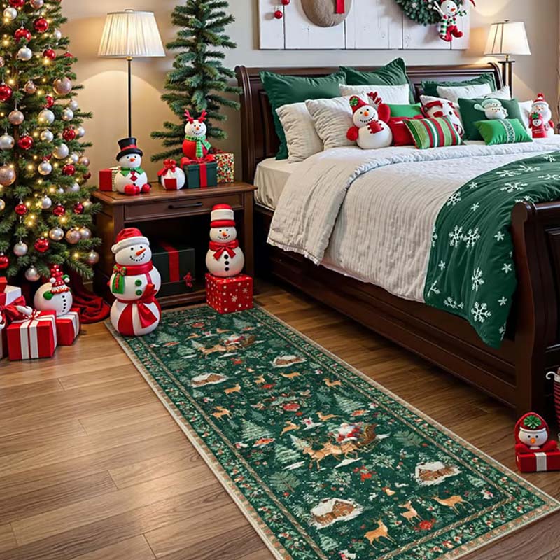 🎄🎁Weiche rutschfeste Weihnachtsdeko Teppich für Zuhause✨