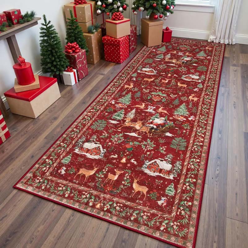 🎄🎁Weiche rutschfeste Weihnachtsdeko Teppich für Zuhause✨