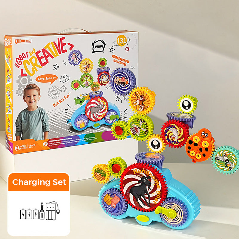 ✨✨Lassen Sie Ihr Kind kreativ sein. ✨Transforming Gear Elektrisches Bausteinspielzeug