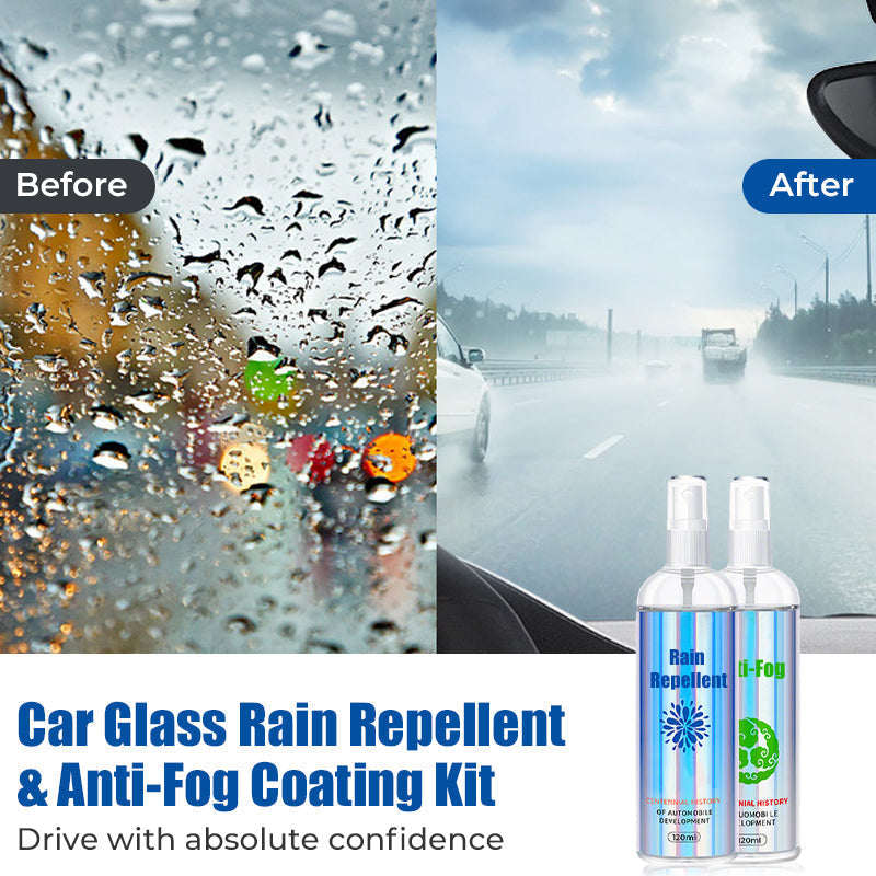 🔥Heißer Verkauf 50% 0FF🔥Autoglas-Regenabweisendes & Anti-Beschlag-Beschichtungsset