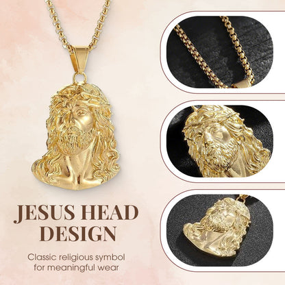 🕊️✝️ Halskette mit Jesus-Kopf-Anhänger – Glaube & Schutz immer bei dir – Edelstahl/Zinklegierung, antiker Silber-/Goldton – Feine Gravur, langlebig & hautfreundlich – Ideal als persönliches Andenken oder religiöses Geschenk 🙏