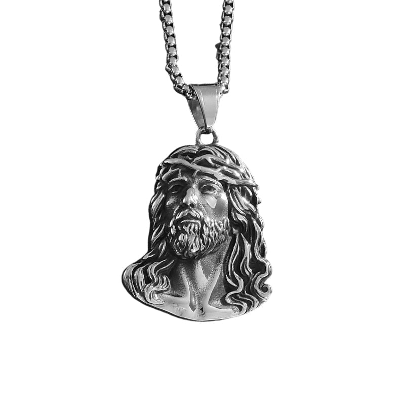 🕊️✝️ Halskette mit Jesus-Kopf-Anhänger – Glaube & Schutz immer bei dir – Edelstahl/Zinklegierung, antiker Silber-/Goldton – Feine Gravur, langlebig & hautfreundlich – Ideal als persönliches Andenken oder religiöses Geschenk 🙏