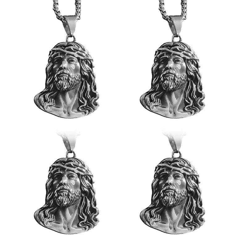 🕊️✝️ Halskette mit Jesus-Kopf-Anhänger – Glaube & Schutz immer bei dir – Edelstahl/Zinklegierung, antiker Silber-/Goldton – Feine Gravur, langlebig & hautfreundlich – Ideal als persönliches Andenken oder religiöses Geschenk 🙏