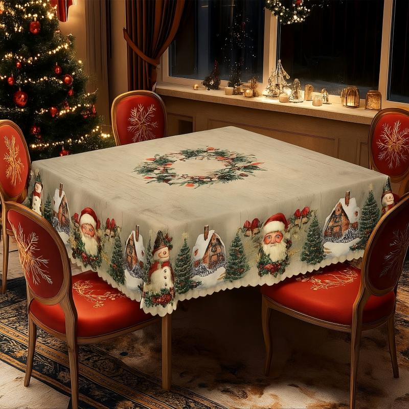 🎁Black-Friday-Mega-Angebot🎄Weihnachtstischdecke - Festliche Tischdeko für Weihnachtstisch & Feiertage, waschbar