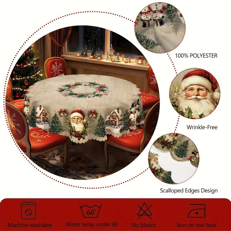 🎁Black-Friday-Mega-Angebot🎄Weihnachtstischdecke - Festliche Tischdeko für Weihnachtstisch & Feiertage, waschbar