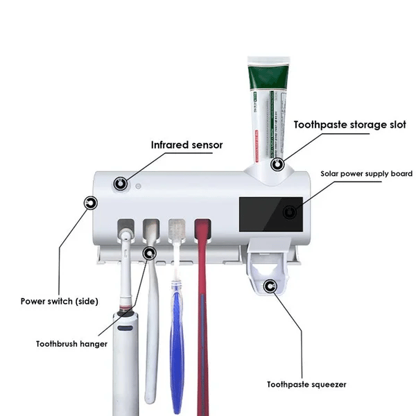 ⏰🦷 UV-Zahnbürsten-Sterilisator & Halter zur Wandmontage