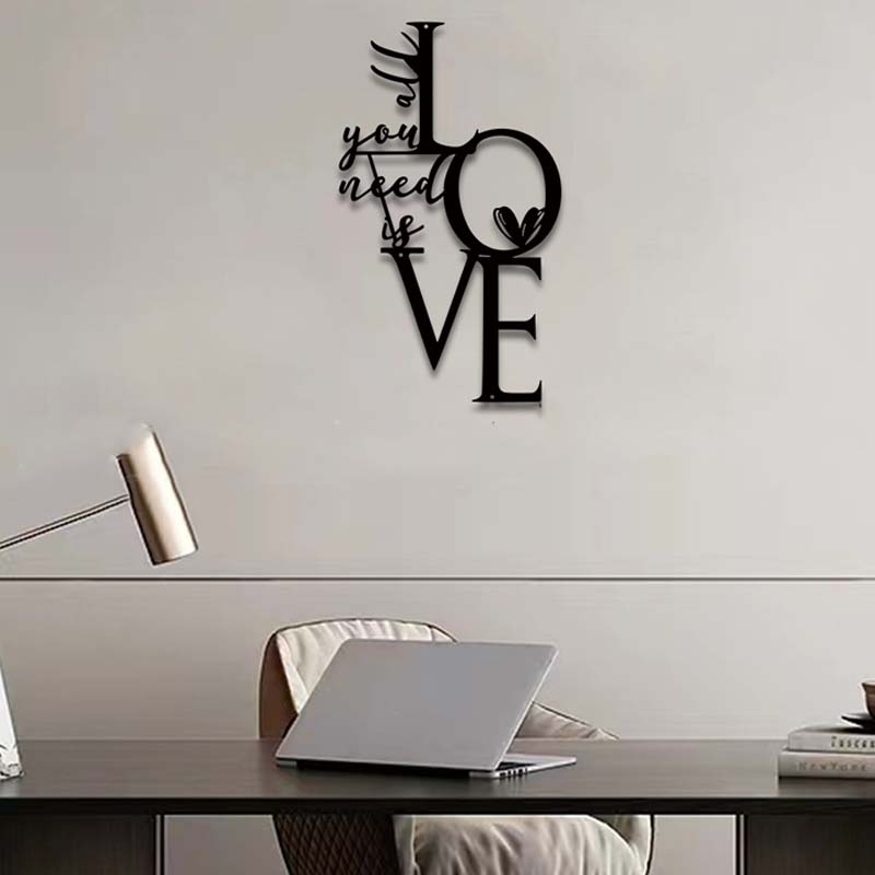 Schwarzes Metall Schild Wandkunst Dekoration
