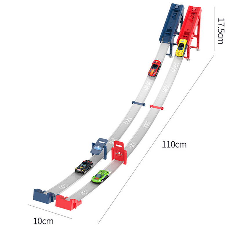 🏎️ 50% RABATT JETZT! DOPPELTE BAHN, DOPPELTER SPAß! ✨ Doppelte Spielzeugauto-Starter-Rennbahn - 2 Starter mit 360° Loopings & 6 Geschwindigkeitsstufen für Wettkampfspaß unter Geschwistern! 🚗✨