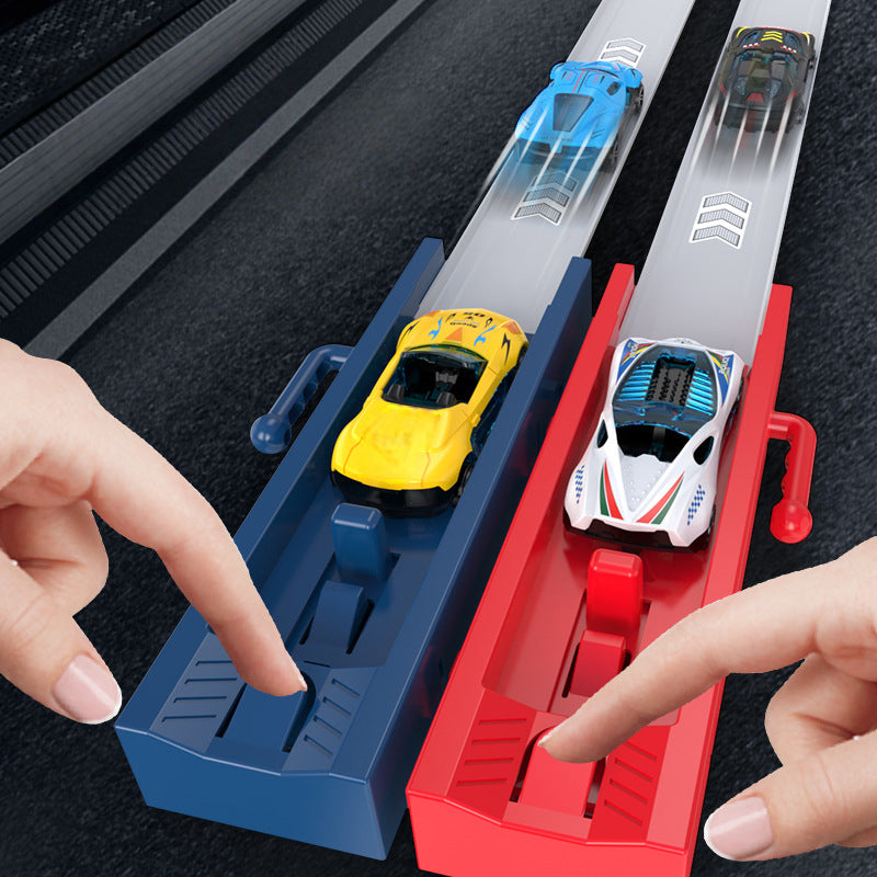 🏎️ 50% RABATT JETZT! DOPPELTE BAHN, DOPPELTER SPAß! ✨ Doppelte Spielzeugauto-Starter-Rennbahn - 2 Starter mit 360° Loopings & 6 Geschwindigkeitsstufen für Wettkampfspaß unter Geschwistern! 🚗✨