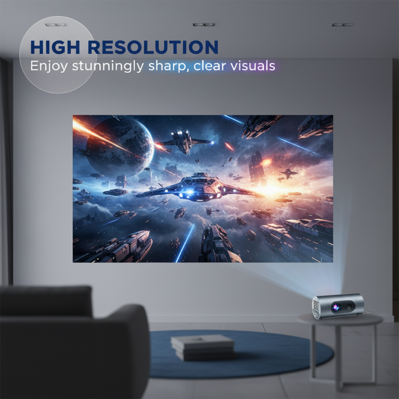 🎬🔄 50% RABATT! Tragbarer Projektor mit 180° Drehung – Kompakt, HDMI/WiFi/Bluetooth, Full HD Support – Perfekt für Filmabende, Camping & Reisen ✨