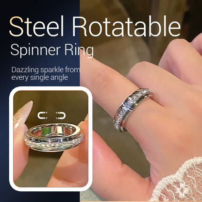 💍Das zweite Stück zum halben Preis 💥Drehbarer Ring in 18K Roségold – Titanstahl, Zirkonia-Steine & Anti-Stress Design für Stil und Entspannung ✨