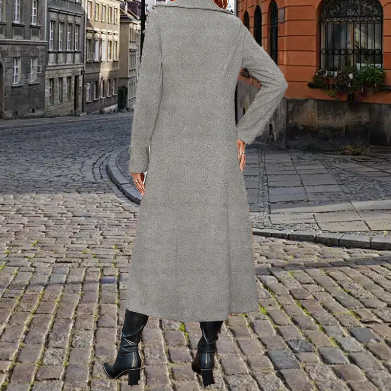 🧥🔥 BLACK-FRIDAY-MEGA-ANGEBOT – 50% RABATT! Langer warmer Mantel mit Doppelreihe für Damen – Elegant, kuschelig & perfekt für den Winter ❄️