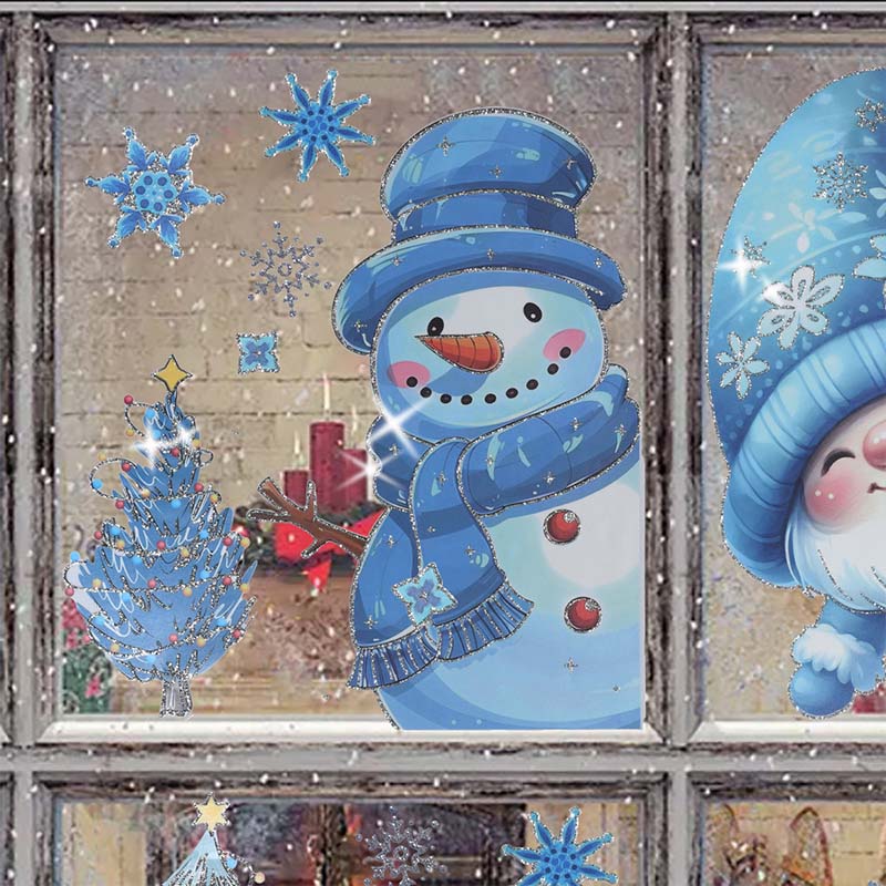 💖 50 % Rabatt!💖Weihnachtliche Glitzer-Fensteraufkleber 9-teilig