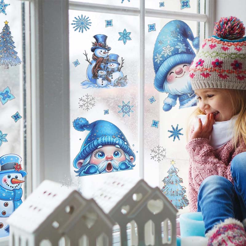 💖 50 % Rabatt!💖Weihnachtliche Glitzer-Fensteraufkleber 9-teilig