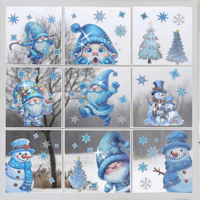 💖 50 % Rabatt!💖Weihnachtliche Glitzer-Fensteraufkleber 9-teilig